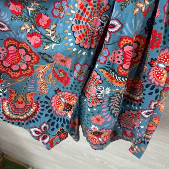 Boden Ruffle Neck Jersey Paisley Belted Romper - Picture 6 of 10